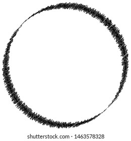 Scribble sketch circle. Sketchy circular shape