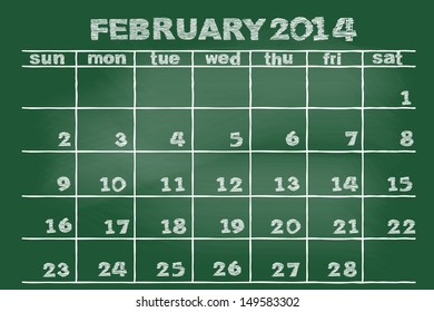 scribble sketch of February on blackboard
