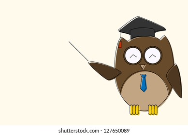 scribble sketch of Graduation owl