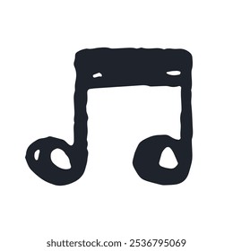 Scribble Sketch Icon of Music Note. Hand drawn Doodle Isolated element