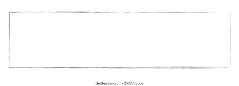 Scribble, sketch lines rectangle frame. Squiggly, zig-zag, criss -cross doodle lines rectangular border. black  lines rectangle frame.