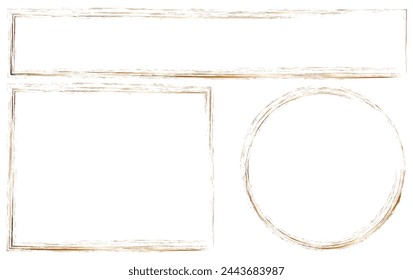 Scribble, sketch lines rectangle frame. Squiggly, zig-zag, criss -cross doodle lines rectangular border