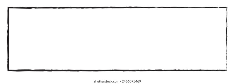 Scribble, sketch lines rectangle frame. Squiggly, zig-zag, criss -cross doodle lines rectangular border. black lines rectangle frame.