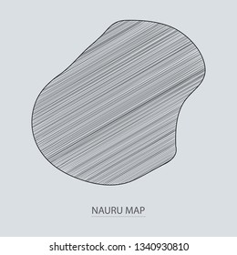 Scribble sketch of Nauru map and Country name on gray background. Symbol for your web site design map logo. scribble map of Oceania. app, ui, Travel vector eps10, concept Illustration.