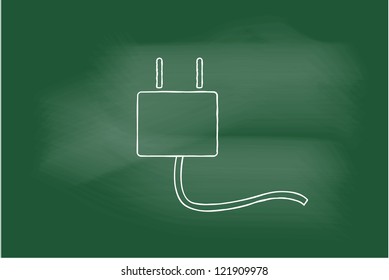 scribble sketch of plug on blackboard