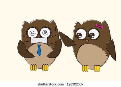 scribble sketch of sick owl