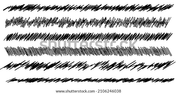 Scribble, sketch,\
sketchy doodle horizontal line dividers. Wavy, waving, wave and\
billowy, zigzag, criss-cross\
lines