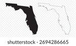 Scribble sketch style vector illustration of the Florida state map outline