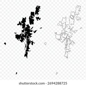 Scribble esboço estilo vetor ilustração das Ilhas Shetland (Zetland) mapa na Escócia, Reino Unido