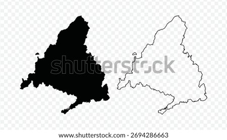 Scribble sketch style vector illustration of the Madrid autonomous community map in Spain