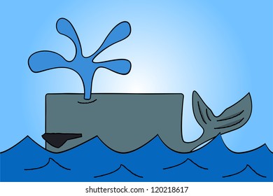 scribble sketch of whale