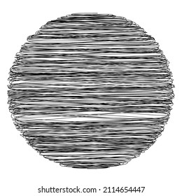 Scribble, sketchy doodle circles with hand drawn, drawing effect