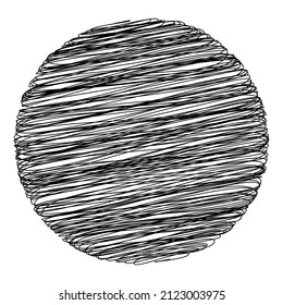 Scribble, sketchy doodle circles with hand drawn, drawing effect