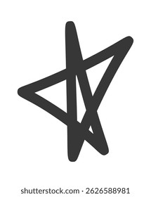 Scribble sketchy star black-and-white doodle