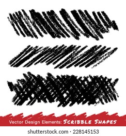 Scribble Smears Hand Drawn in Pencil , vector design elements