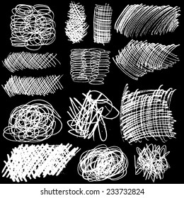 Scribble Smears Hand Drawn in Pencil , vector logo design element