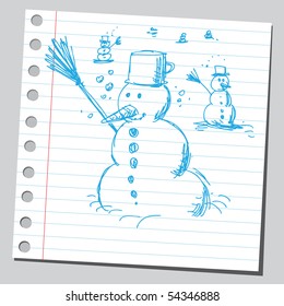 Scribble snowmen