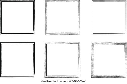 Scribble square vector illustration set