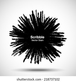 Scribble stain Hand drawn in pencil , vector logo design element