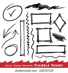 Scribble Stains Hand drawn in pencil , vector logo design element