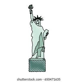 scribble statue of liberty cartoon