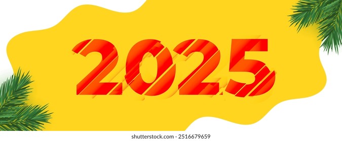 scribble style 2025 new year wallpaper with copy space vector