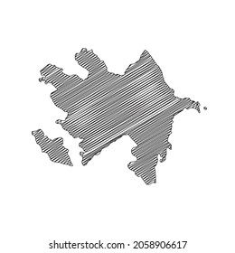 Scribble style Azerbaijan map design. Vector Illustration
