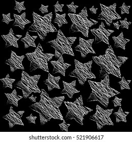 Scribble Style Brushed Stars