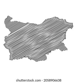 Scribble style Bulgaria map design. Vector Illustration