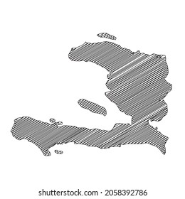 Diseño de mapas de Haití al estilo de las grietas. Ilustración vectorial