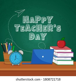 Scribble Style Happy Teachers Day Text Stock Vector (Royalty Free ...