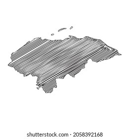 Diseño de mapas hondureños de estilo esgrimido. Ilustración vectorial