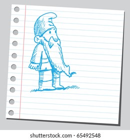 Scribble style illustration of a dwarf