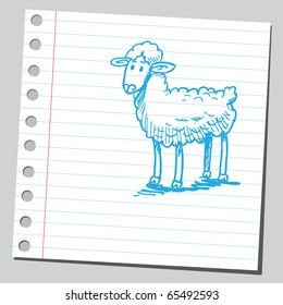 Scribble style illustration of a sheep