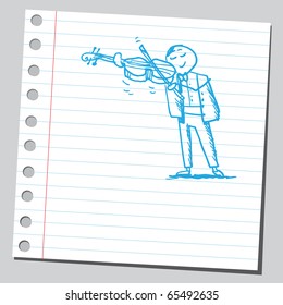 Scribble style illustration of a violinist