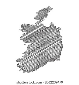 Diseño de mapas de Irlanda de estilo escrúpulo. Ilustración vectorial