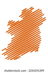 Mapa De Irlanda De Estilo Esgrimido