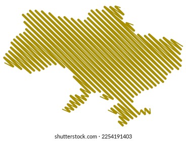 Scribble Style Map Of Ukraine