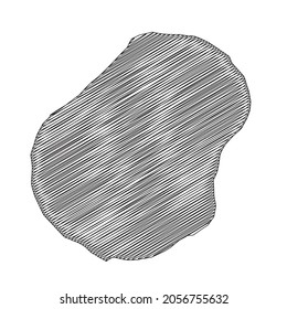 Scribble style Nauru map design. Vector Illustration