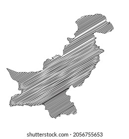 Diseño de mapas paquistaníes con estilo de crítica. Ilustración vectorial