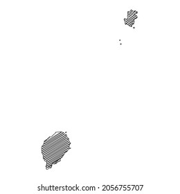 Scribble style Sao Tome and Principe map design. Vector Illustration