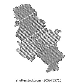 Diseño de mapas de Serbia al estilo de las grietas. Ilustración vectorial