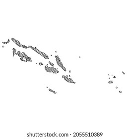 Scribble style The Solomon Islands map design. Vector Illustration