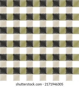 Scribble Style Stylish Plaid Check Trendy Fashion Colors Seamless Pattern Retro Concept Perfect for Allover Fabric Print or Wrapping Paper Olive Green Black Tones