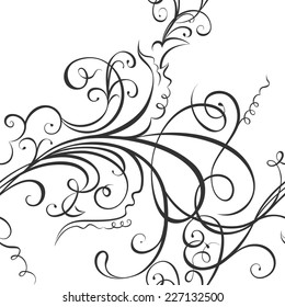 Scribble  swirling floral motif, which can be used as a seamless pattern. Easily change the color palette.