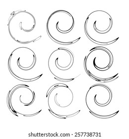 Scribble  Swirls in Spiral Form . Vector Illustration .