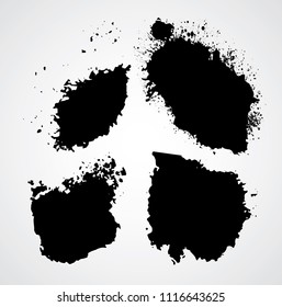 scribble symbols isolated on white background. Doodle style sketched Elements. Ink blots. Vector Grunge Brushes Stroke . rectangle Frame. Logo Design 