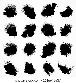 scribble symbols isolated on white background. Doodle style sketched Elements. Ink blots. Vector Grunge Brushes Stroke . rectangle Frame. Logo Design 