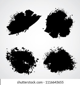 scribble symbols isolated on white background. Doodle style sketched Elements. Ink blots. Vector Grunge Brushes Stroke . rectangle Frame. Logo Design 
