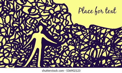 Scribble template with silhouette of human 